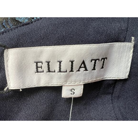 ELLIATT WOMENS SMALL TIMES FLORAL CROCHET STRAPLESS MIDI PARTY DRESS BLUE NEW - Picture 4 of 16